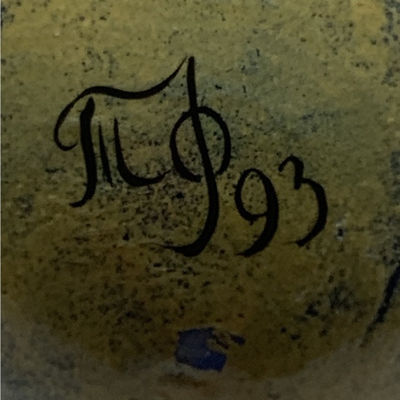 Vintage Hand Painted 5 1/2” Christmas Egg Featuring Santa and Horse Drawn Sled - Picture 13 of 13